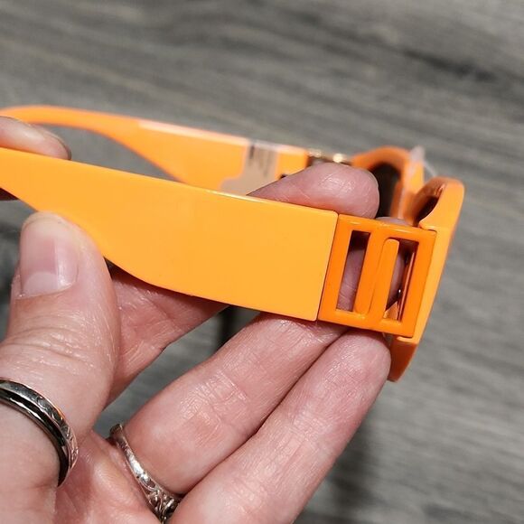 NWT Frye & Co Neon Orange Chunky Statement Sunglasses - Picture 4 of 9